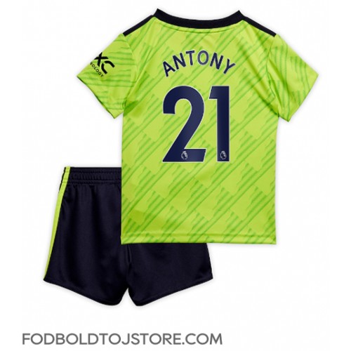 Manchester United Antony #21 Tredje sæt Børn 2022-23 Kortærmet (+ Korte bukser)